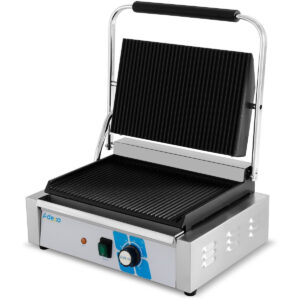 Pressgrill - Toastjern - Panne grill | Enkel | Riflet | 2200w/1fas | B43xD36xH21cm - Adexa PG812A