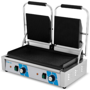 Pressgrill - Toastjern - Panne grill | Dobbel | Riflet  | 3600w/1fas | B57xD37xH21cm - Adexa PG813A