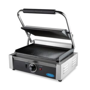 Pressgrill – Toastjern – Pannini grill | Enkel | Rillet | 2200w/1-fas | BH410xB305xD210mm – Max 09300436