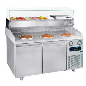 Pizzabenk med granittopp og kjølebrønn | 2-dørs | 6GN | B155xD80xH85/109cm –  Frenox BZT155 / DSP155