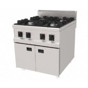 Koketopp med underskap | Gass | 4 bluss x10kw/LPG | B80xD90xH30cm - Atalay AGO-890 S