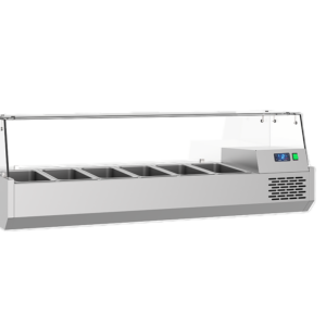 Kjølerenne med glasstopp | 6xGN 1/3-150 | B155xD39xH46cm – Frenox DSP155