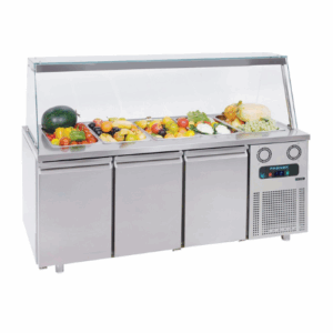 Salatbuffet – Saladette – Salatbar | 3 Dører | 5×1/1GN | B187xD70xH85cm – Frenox BGN3-SGC