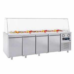 Salatbuffet – Saladette – Salatbar | 4Dører | 6×1/1GN | B233xD70xH85cm – Frenox BGN4-SGC