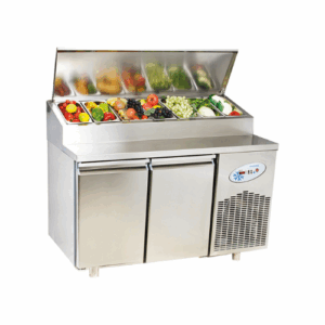 Kjølebenk/Pizzabenk | kjøltbrønn med hengslet lokk | 2dørs | 7x1/1GN | B140xD80xH109cm  Frenox MPN2