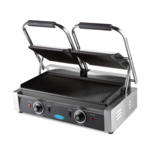 Pressgrill – Toastjern – Pannini grill | Dobbel | Rillet | 2x1800w | BH210xB570xD305mm – Max 09300435