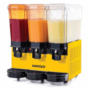Juice dispenser trippel med røreverk | GUL | 20+20+20 liter | B545XD525XH665mm – Samixir 60.MMMY